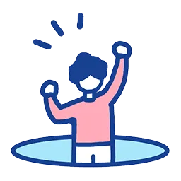 枠を超える人のイラスト